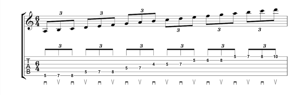 A Natural Minor Scale 3nps Alternate Picking Example 2