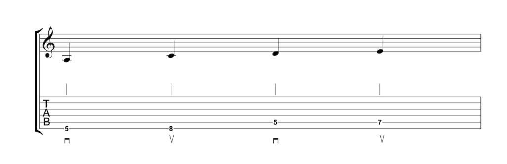 Alternate Picking Pentatonic Minor Example 3